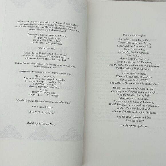 4/$25 Dance with Dragons by George R. R. Martin (2011, Hardcover) - Picture 5 of 7